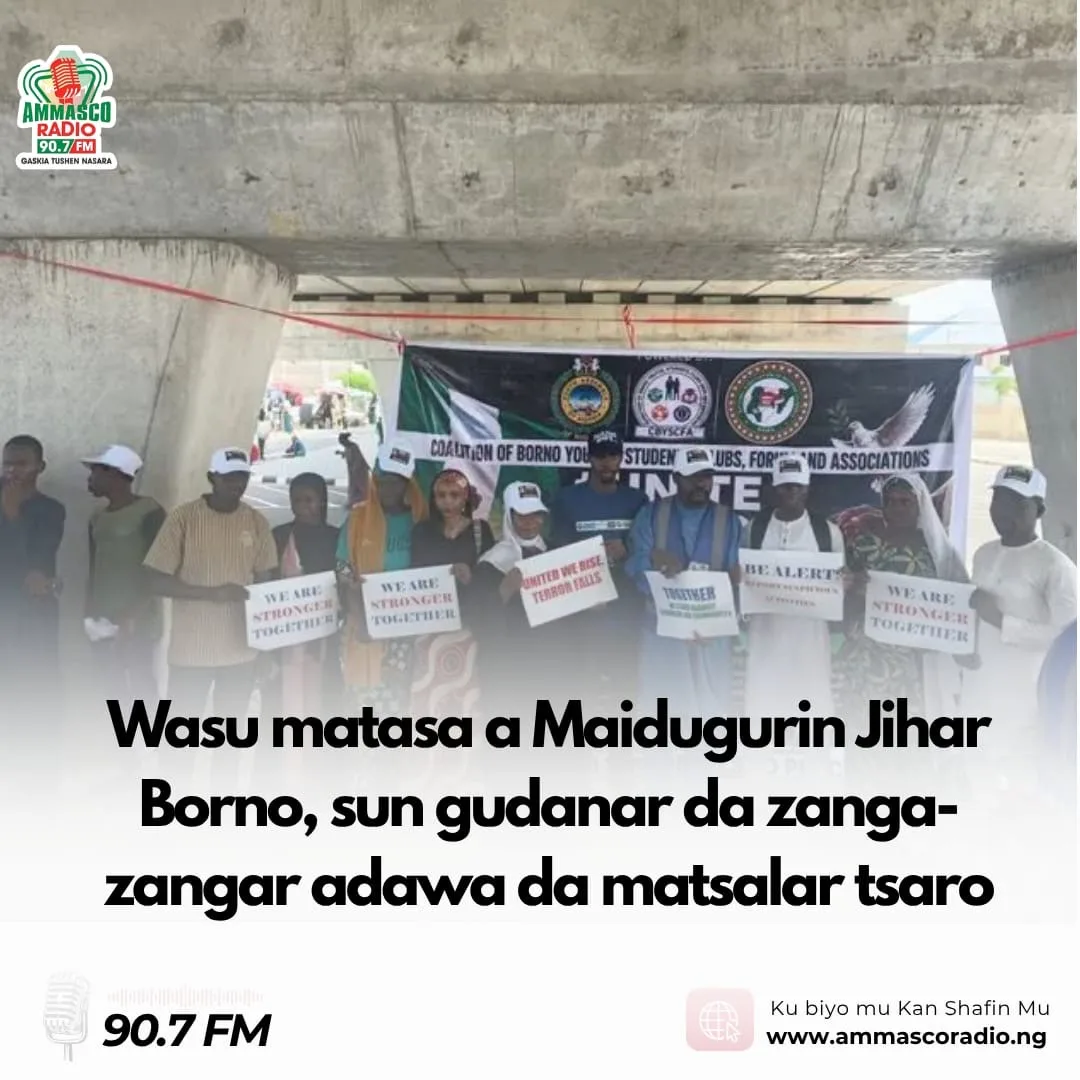 Wasu matasa a Maidugurin Jihar Borno, sun gudanar da zanga-zangar adawa da matsalar tsaro